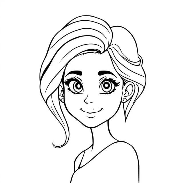 a beautiful girl coloring page