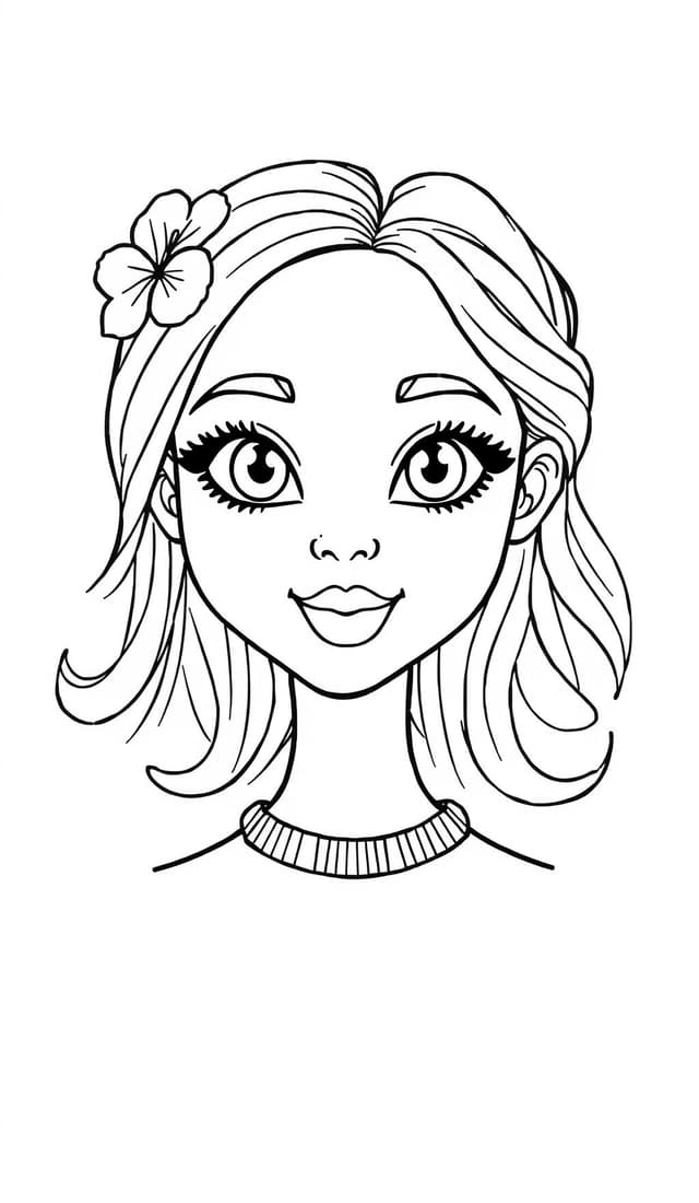 a beautiful girl coloring page