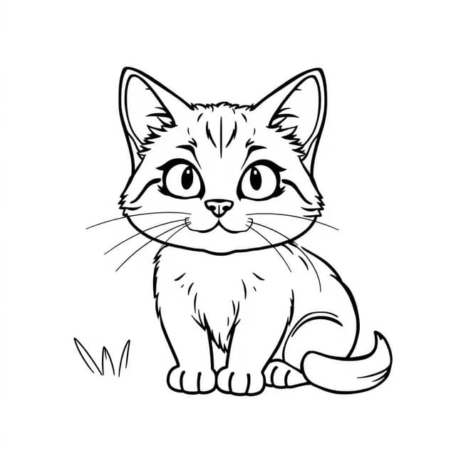 beautiful cat coloring page