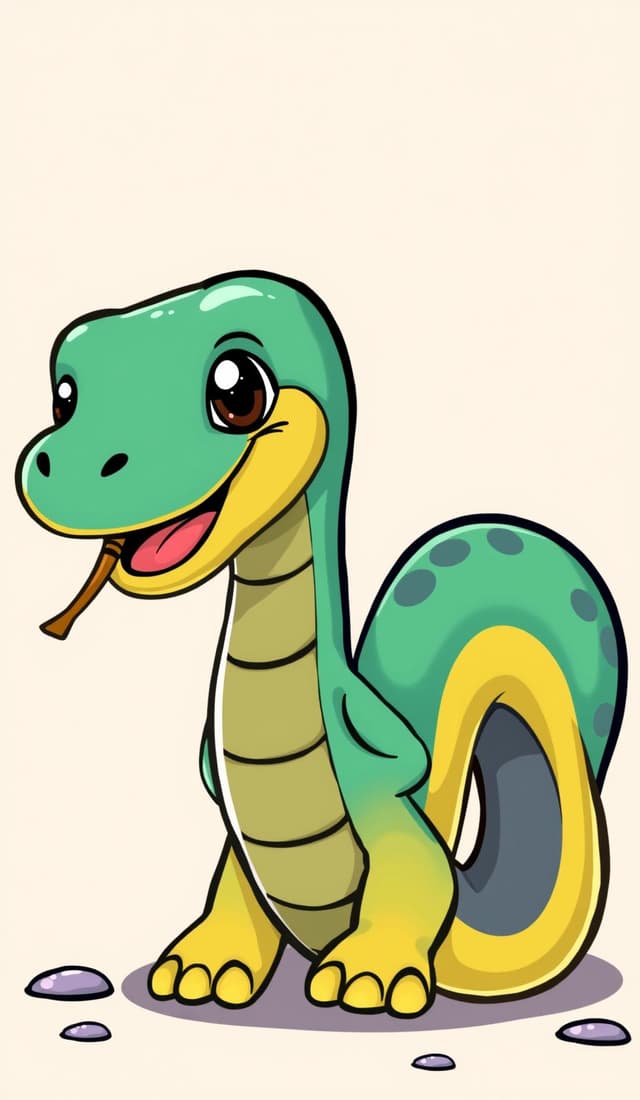 Cute cartoon snake coloring page