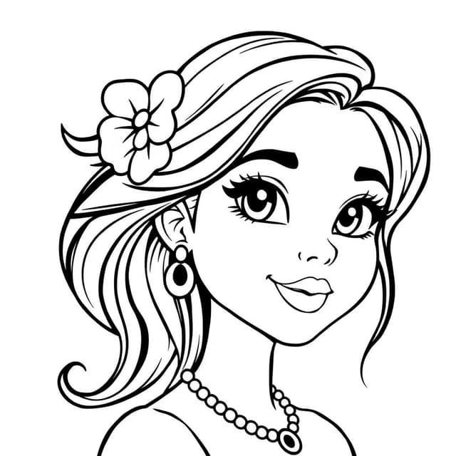 a beautiful girl coloring page