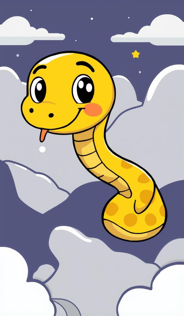 Cute cartoon snake coloring page