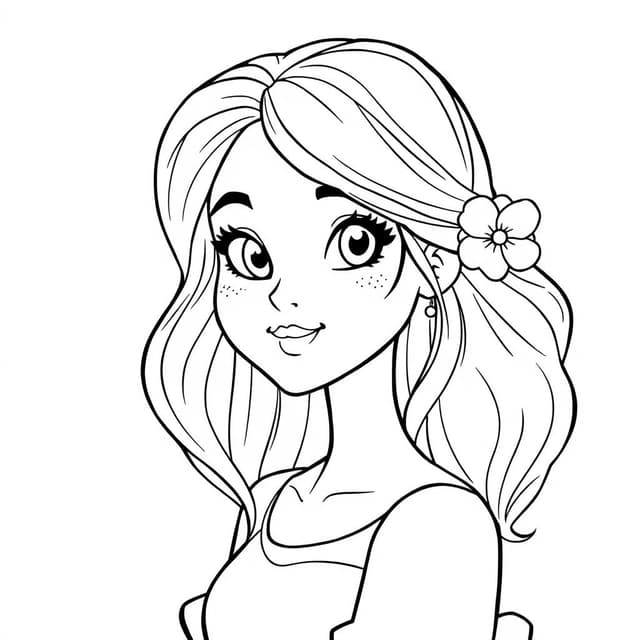 a beautiful girl coloring page